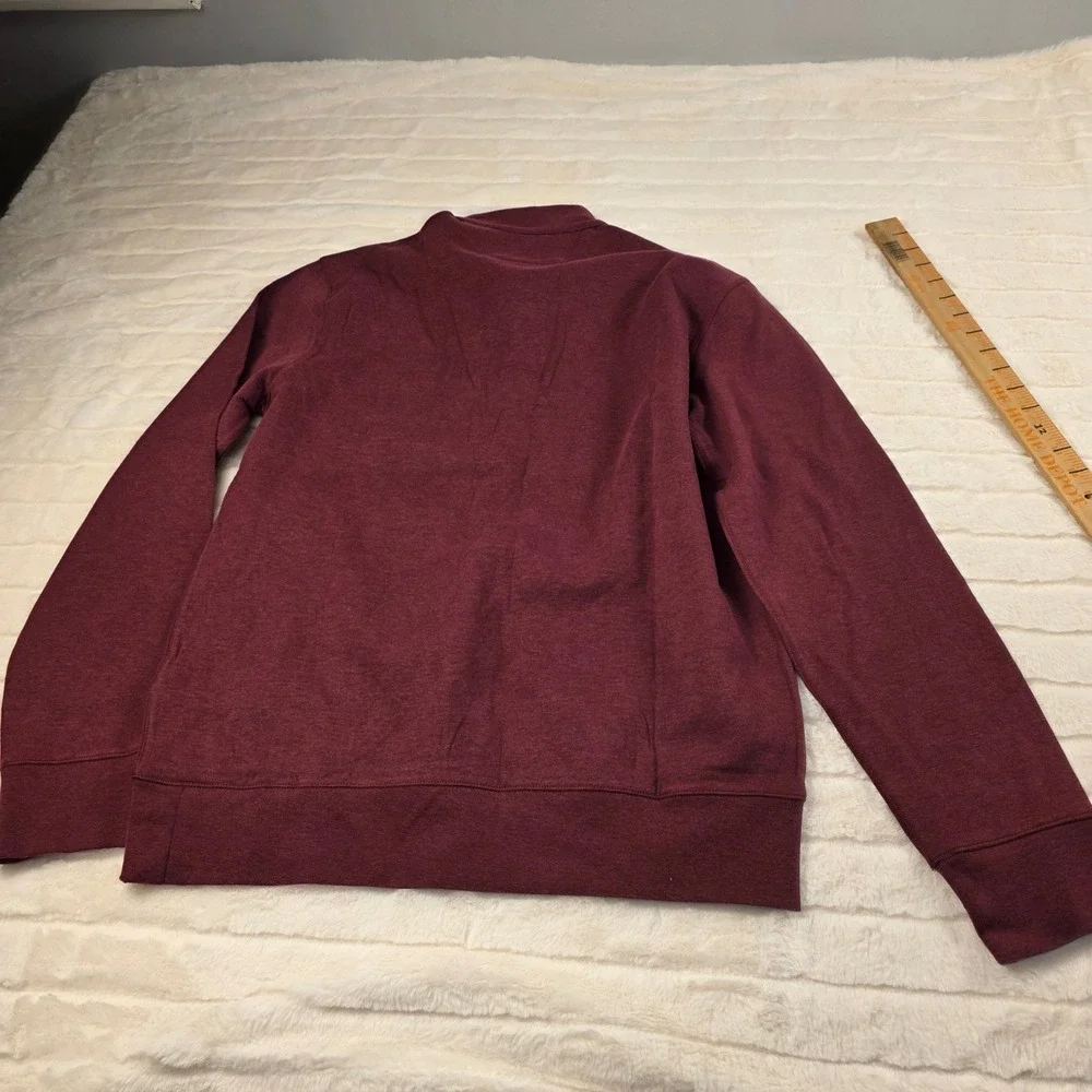 Polo Ralph Lauren Luxury Jersey Quarter Zip Pullover Sweater Mens M Burgandy